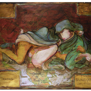 Etats balkaniques, Acrylics on cardboard,100cmx124cm,1999