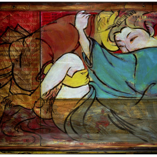 Les colonies françaises,Acrylics on cardboard,100cmx124cm,1999