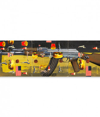 artwork by Hassan Musa part of the I Love You with My Ak-47 series