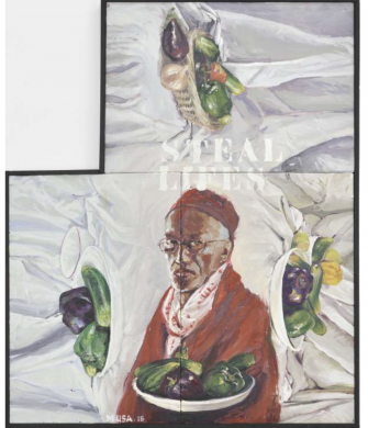 oeuvre d'Hassan Musa exposée à la galerie Maïa Muller dans le cadre de l'exposition STEAL LIFES